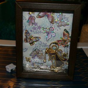 upcycled shadow box. lights up.